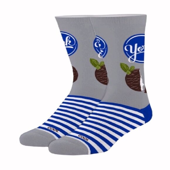 York Peppermint Pattie Logo Athletic Crew Socks NEW Fast Ship - Picture 1 of 3
